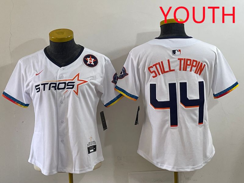 Youth Houston Astros #44 Still Tippin White Four generations Joint Name 2025 Nike MLB Jersey style 11